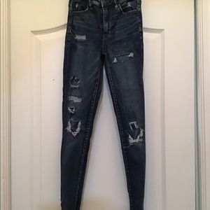American Eagle super hi-rise jegging next level stretch size 0